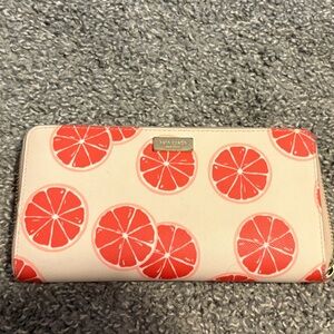 Kate Spade Grapefruit Print Wallet in Red and Cream